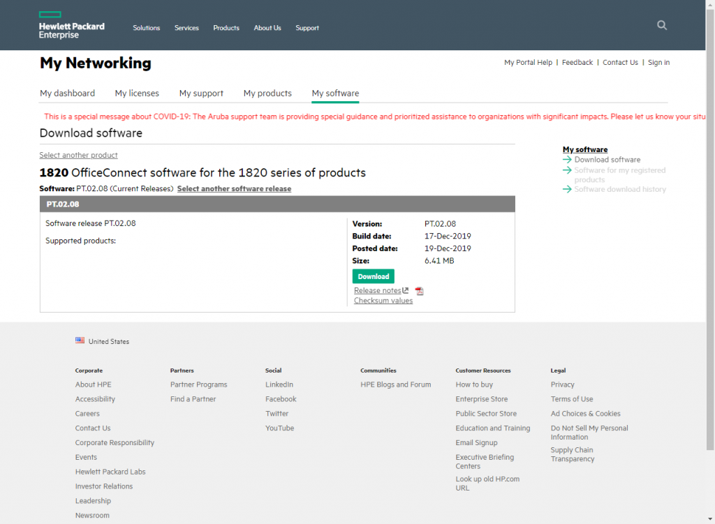 Atualizando Firmware do Switch HP 1820 (J9980A) Pense em TI