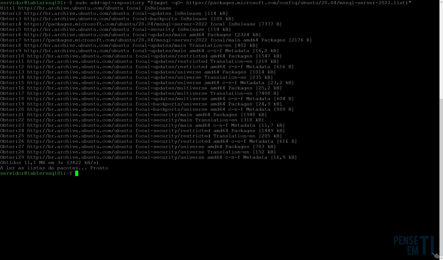 Instalação Microsoft SQL Server no Linux - Pense em TI